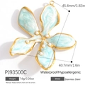 Waterproof stainless steel floral pendant with blue enamel and pearl details - Light Blue Quicksand Floral Pendant (PJ93500C)