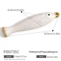 Ciondolo a forma di pesce in smalto bianco e acciaio inossidabile per gioielli DIY - Stile Pesce Lungo in Smalto Perlato Bianco (PJ93735C)