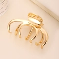 Pinza per capelli a polpo in metallo dorato minimalista con elegante finitura lucida - Oro