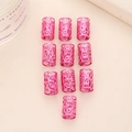 Lot de 10 bijoux de cheveux rose fuchsia évidés en métal pour tresses et dreadlocks - Bagues de Cheveux Creuses à Volutes (Lot de 10)