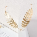 Elegant gold laurel leaf tiara with a sparkling crystal for weddings and formal events - Leaf Style (B9206)
