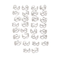 Lot de 26 anneaux ouverts en métal argenté poli pour accessoires cheveux ou bijoux - Argenté