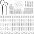 Set de 72 piezas de joyería para el pelo plateada con anillos y herramientas de trenzado - Plateado (Con Caja de Almacenamiento)