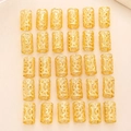 30er Set goldene hohle Haarmanschetten für Zöpfe und Dreadlocks Haarschmuck - Gold (30 Stk)