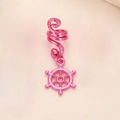 Spirale à cheveux rose en métal avec pendentif de gouvernail pour tresses bohèmes - Pince Spirale avec Pendentif Gouvernail