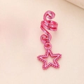 Spirale à cheveux en métal rose avec pendentif étoile pour tresses et dreadlocks - Pince Spirale avec Pendentif Étoile