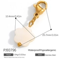 Golden stainless steel necklace pendant with white flower design and lobster clasp - White Resin Flower Style (PJ93796)
