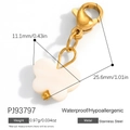 Golden stainless steel butterfly charm with white resin inlay and lobster clasp - Creamy White Butterfly Style (PJ93797)