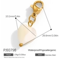 Stainless steel heart pendant with white shell inlay and gold lobster clasp - White Mother Of Pearl Heart Style (PJ93798)