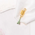 Detail of a golden spiral hair coil with a turquoise Eiffel Tower vintage charm - Tower (F1502-F1510)