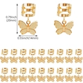 Détail d'anneaux de cheveux papillon dorés de 20x14mm pour tresses et dreadlocks - Grande Édition / Or