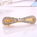 Fermaglio per capelli dorato con cristalli micro-pavé e grande zircone centrale - Oro (C4301)