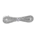 Dettaglio di un fermaglio per capelli a fiocco argento con strass scintillanti e zircone - Argento (C4301)