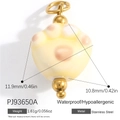 Cute stainless steel cat paw pendant with cream and pink enamel finish for DIY jewelry - Cream Cat Paw (PJ93650A)