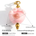 Pink ceramic cat paw pendant in stainless steel with golden accents for DIY jewelry - Pink Cat Paw (PJ93650B)
