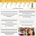 Set de 259 bijoux de tresse en or et argent avec pendentifs étoile et feuille - Style Argent / Argenté