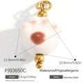 Stainless steel pink and white cat paw charm with gold loop for DIY necklaces - White Cat Paw (PJ93650C)