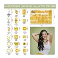 225-teiliges Set aus goldenem und silbernem Haarschmuck mit Anhängern und Box - 225 Stück Verpackt
