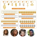 Set de 280 piezas de anillos para trenzas en oro y plata con colgantes de metal - Estilo Mezclado Oro Y Plata (FH0713)