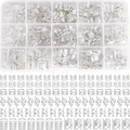 210PCS silver hair jewelry set with 15-compartment storage box for braids and locs - Box Packaging / Silver