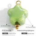 Light green star charm in stainless steel for DIY jewelry, size 11.6mm x 10.7mm - Light Green Star (PJ93653B)