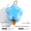 Sky blue star shaped stainless steel charm pendant with waterproof enamel finish - Sky Blue Star (PJ93653D)