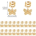 20-piece gold butterfly hair rings set with hollow metal clips for dreadlocks - Large Edition / Gold