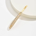Detail of elegant gold hairpin featuring rectangular and round sparkling rhinestones - Bobby Pin Gold (E2328) / Gold