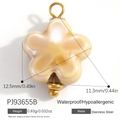 Yellow flower stainless steel pendant charm for DIY necklaces with waterproof gold loop - Cream Yellow Flower (PJ93655B)