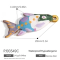 Fish shaped stainless steel pendant with blue enamel and 18K gold plating for jewelry DIY - Blue Tropical Fish C (PJ93549C)