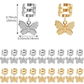 20PCS gold and silver butterfly charm dreadlock rings and hair jewelry accessories set - Mixed Colors / Gold + Silver