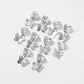 Anneaux de dreadlocks argentés avec pendentifs papillon, lot de 10 pièces pour coiffure - Paquet standard / Argent