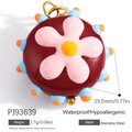 Colorful stainless steel mushroom flower charm with pink floral design in dark red finish - Deep Red Flower Disc(PJ93639)