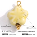 Waterproof stainless steel light yellow star pendant with gold hardware PJ93656B - Pale Yellow Star (PJ93656B)