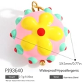 Pink heart flower mushroom pendant charm in stainless steel for DIY jewelry - Pink Yellow Flower 3D(PJ93640)