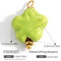 Green flower charm pendant in stainless steel with dimensions and weight specs - Bright Green Flower (PJ93656C)