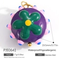 Purple stainless steel mushroom flower pendant with 19.5mm macaron color design - Purple Flower Rivet(PJ93641)