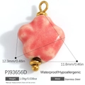 Pink star-shaped charm for DIY jewelry made of waterproof stainless steel and resin - Pink Mottled Star (PJ93656D)