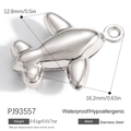Polished silver airplane charm in stainless steel with waterproof and hypoallergenic properties - Silver Airplane Style (PJ93557)