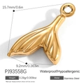 18K gold plated stainless steel fishtail charm pendant for DIY jewelry making - Gold Fish Tail Style (PJ93558G)