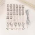 Set de 36 anneaux de cheveux argentés avec pendentifs étoiles pour tresses et dreadlocks - Argenté