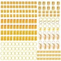 Set 202 piezas accesorios dorados para el pelo con colgantes de concha y anillos de trenza - Estilo Dorado (En Caja)