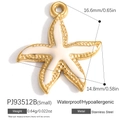 Starfish pendant in 18K gold plated stainless steel with white enamel finish - Small White Starfish (PJ93512B)