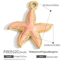 Starfish pendant in gold-plated stainless steel with pink enamel detail, 16.6mm size - Small Pink Starfish (PJ93512C)