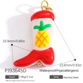 Waterproof stainless steel red boot charm with yellow pineapple for DIY necklaces - Red White Pineapple Boot(PJ93645D)