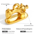 18K gold plated stainless steel sewing machine charm with dimensions and weight specs - Sewing Machine A (PJ93566A)