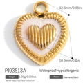 Golden stainless steel heart pendant with pearl white inlay for jewelry DIY projects - Double Layer Heart Gold (PJ93513A)