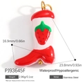 Waterproof stainless steel strawberry boot pendant with red and white enamel finish - Red White Strawberry Boot(PJ93645F)