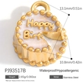 Gold-plated stainless steel birthday cake pendant with pink enamel and Happy Birth text - Pink Birthday Cake (PJ93517B)