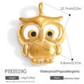 Waterproof owl pendant in 18K gold plated stainless steel for DIY jewelry making - Gold Owl (PJ93519G)
